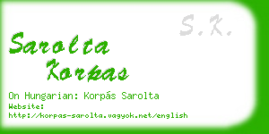sarolta korpas business card